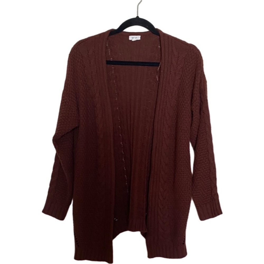 Debut Cozy Brown Open-Front Cardigan Sweater. Size M/L.